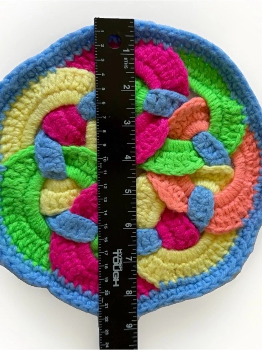 Vintage Handmade Crochet Potholder Hot Pad Trivet Lot of 3 Grandmacore Rainbow